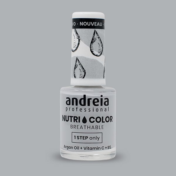 Andreia Professional NutriColor - Breathable Vegan Nail Polish NC3 Grey - 10.5ml - Image 2