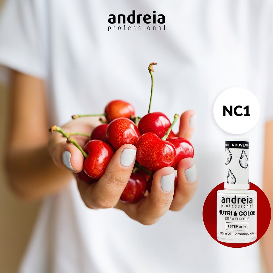 Andreia Professional NutriColor - Breathable Vegan Nail Polish NC1 White - 10.5ml - Image 3