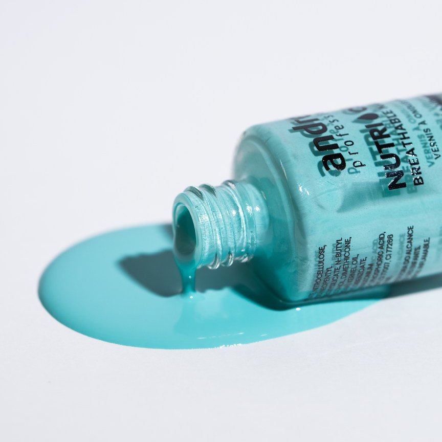 Andreia Professional NutriColor - Breathable Vegan Nail Polish NC33 Light Turquoise - Image 2