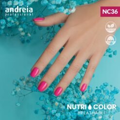 Andreia Professional NutriColor - Breathable Vegan Nail Polish NC36 Hot Pink - Image 3
