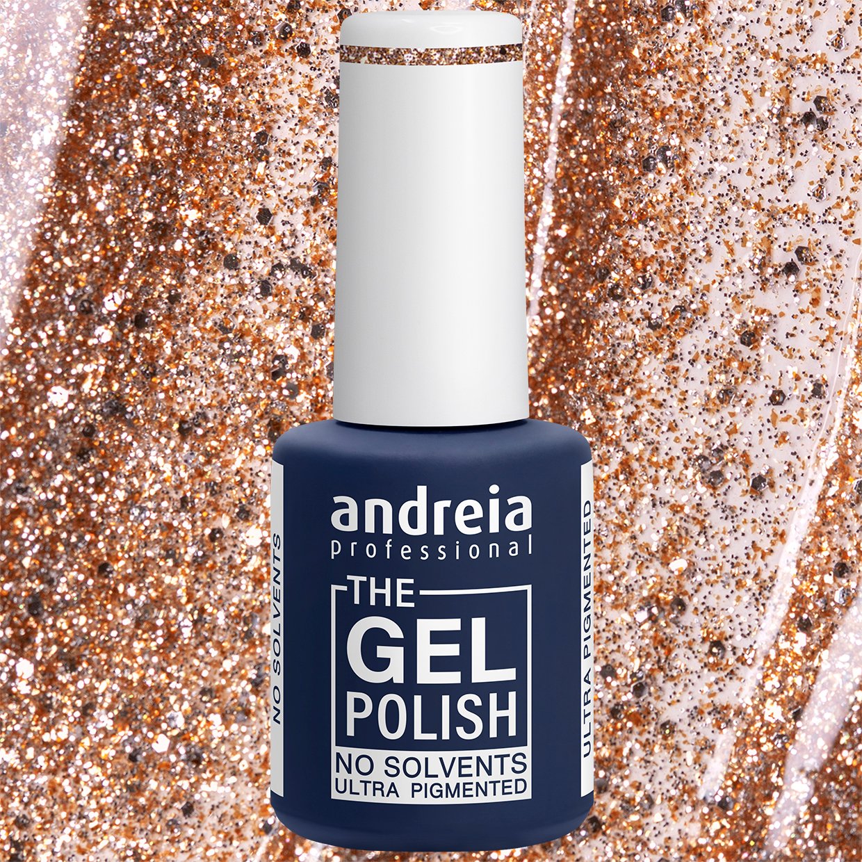 Andreia Professional - The Gel Polish - Solvent Free Gel - G37 Gold Glitter - Image 2