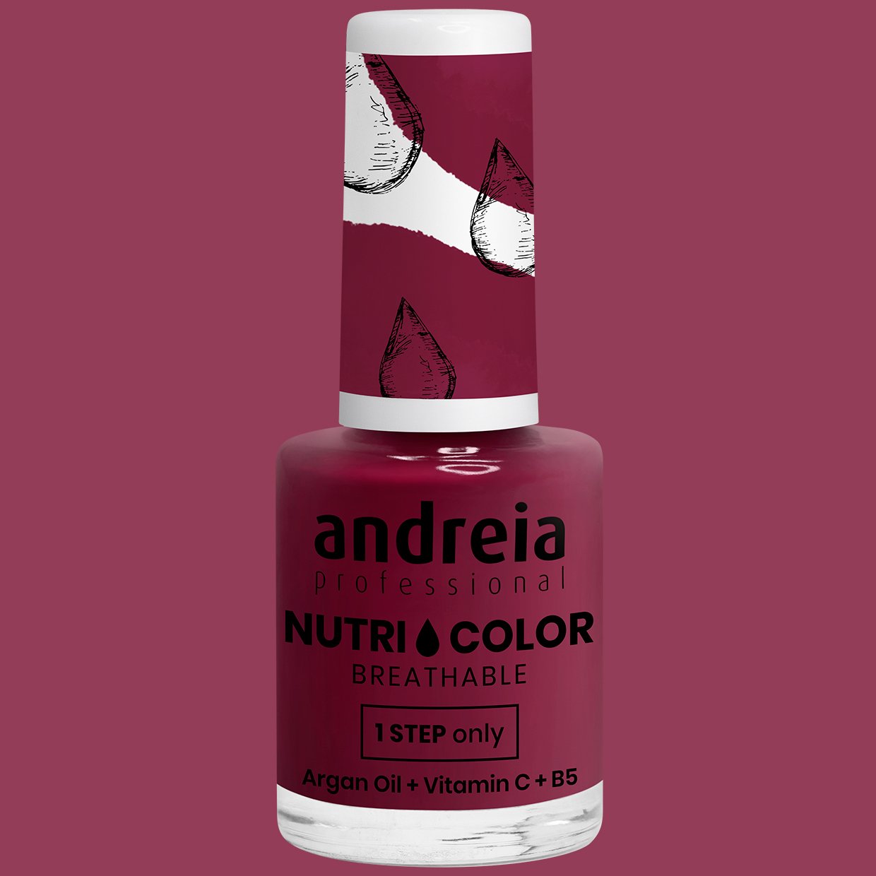 Andreia Professional NutriColor - Breathable Vegan Nail Polish NC23 Bordeaux - 10.5ml - Image 2