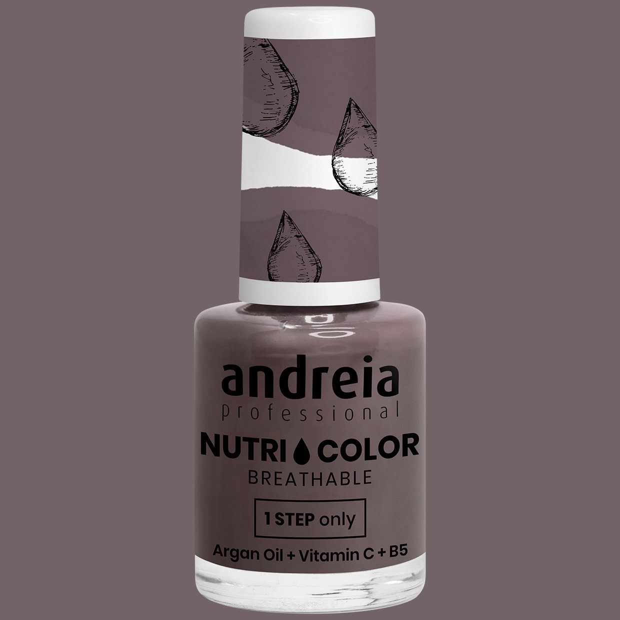 Andreia Professional NutriColor - Breathable Vegan Nail Polish NC25 Dark Grey - 10.5ml - Image 2