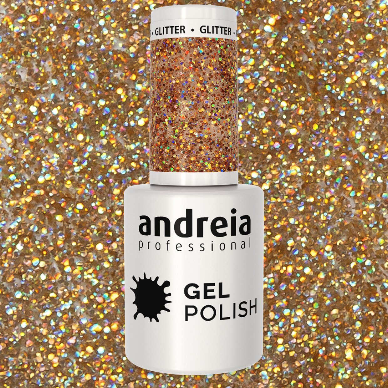 Andreia Nail Gel Polish - Colour 260 Gold Glitter - Image 2