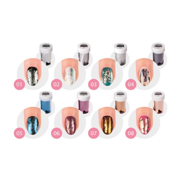 Andreia Professional Nail Art Bundle - 8 Foils + Foil Gel - Image 3