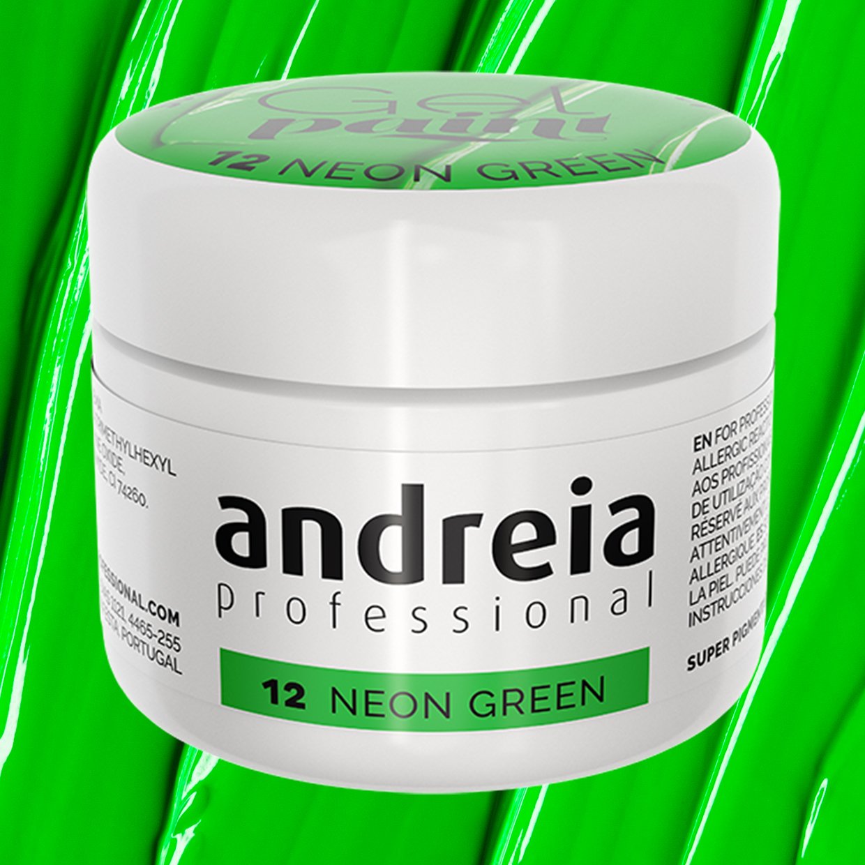 Andreia Professional Nail Art - Nails Gel Paint - 12 Neon Green - Image 2