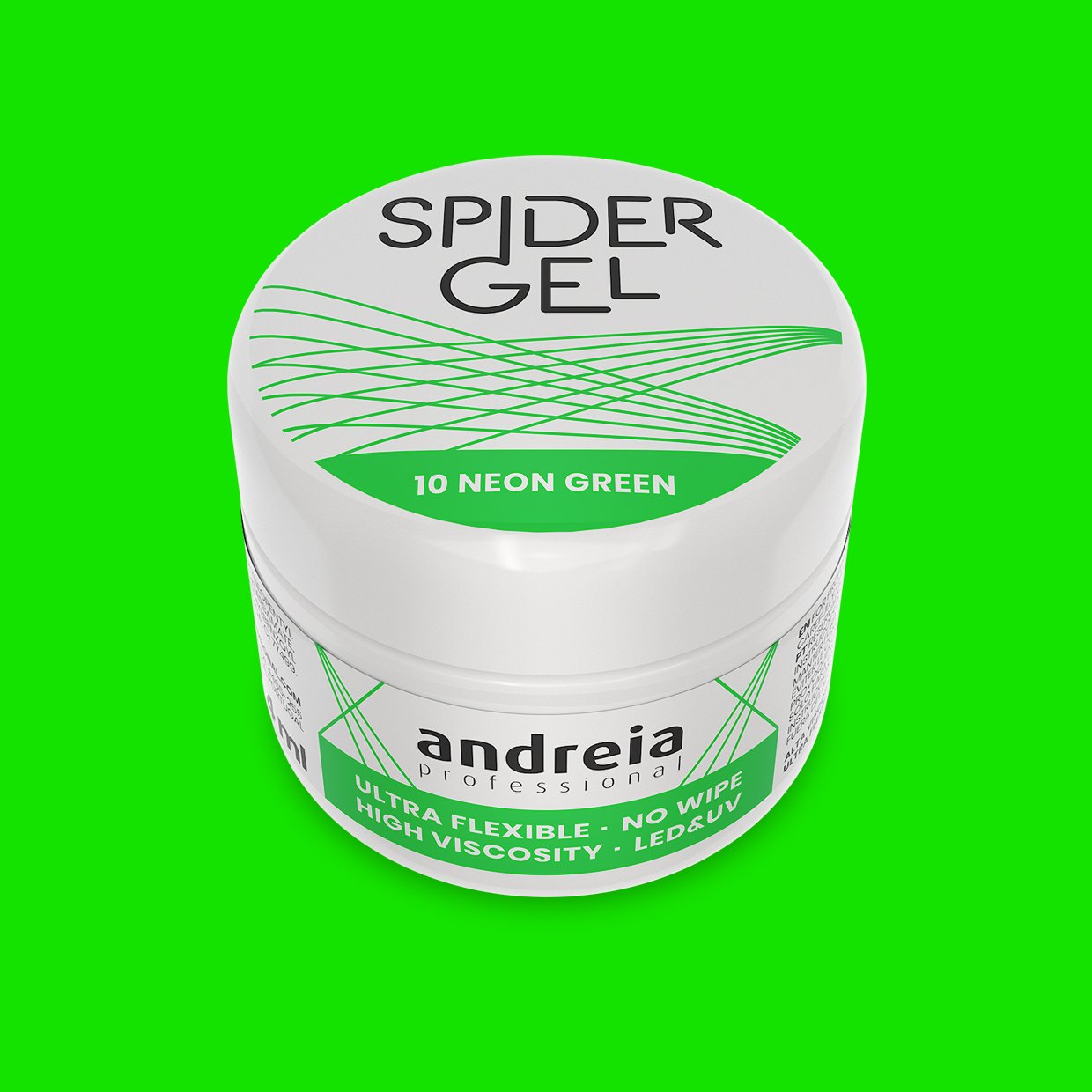 Andreia Professional - Vegan Nail Art Spider Gel - Colour 10 Neon Green - Image 2