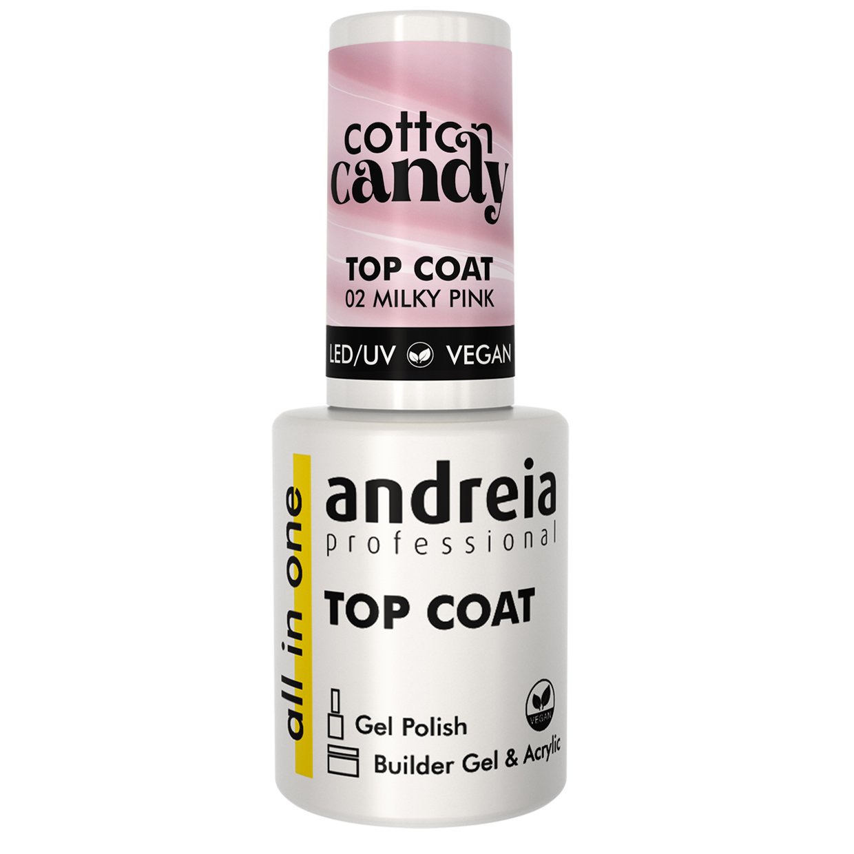 Andreia Professional All In One - Cotton Candy Top Coat - Colour 02 Milky Pink