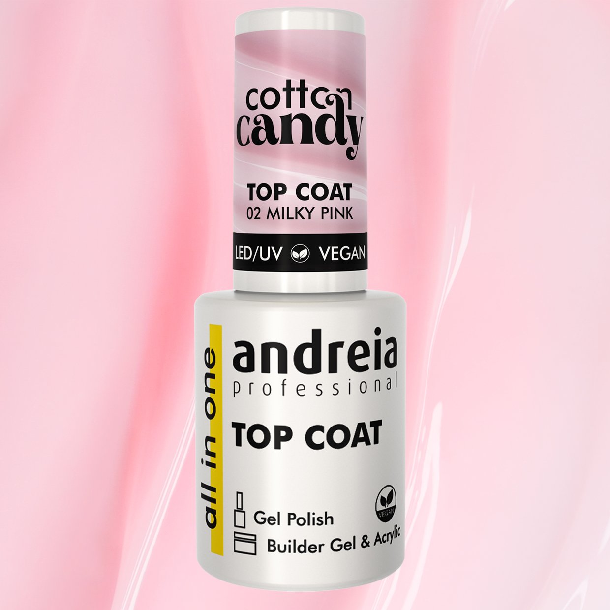 Andreia Professional All In One - Cotton Candy Top Coat - Colour 02 Milky Pink - Image 2