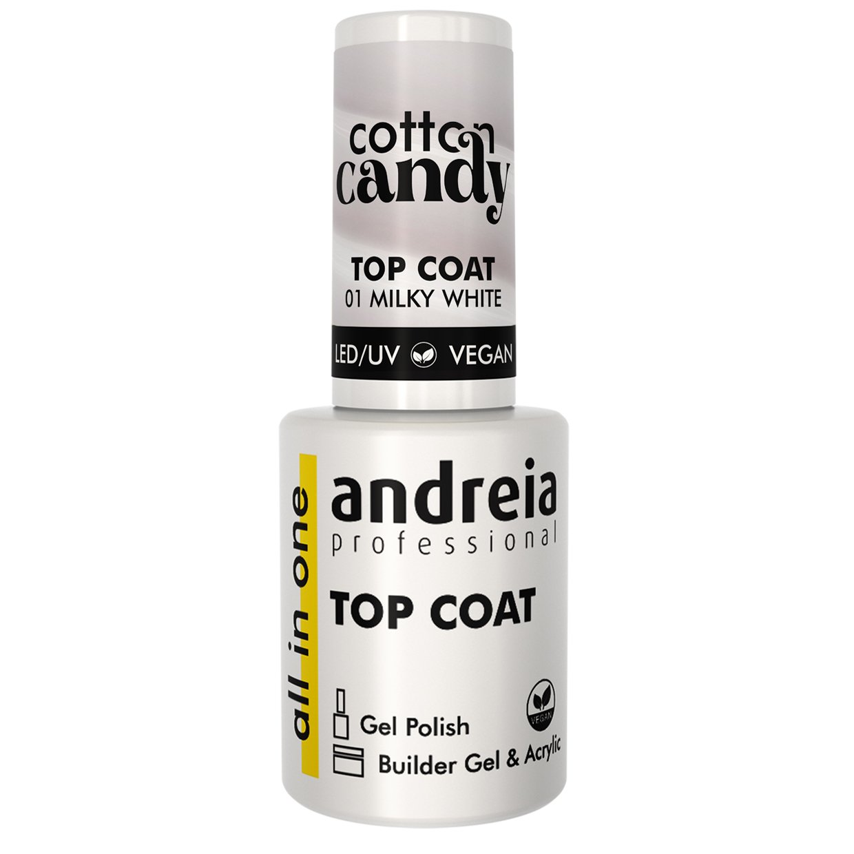 Andreia Professional All In One - Cotton Candy Top Coat - Colour 01 Milky White