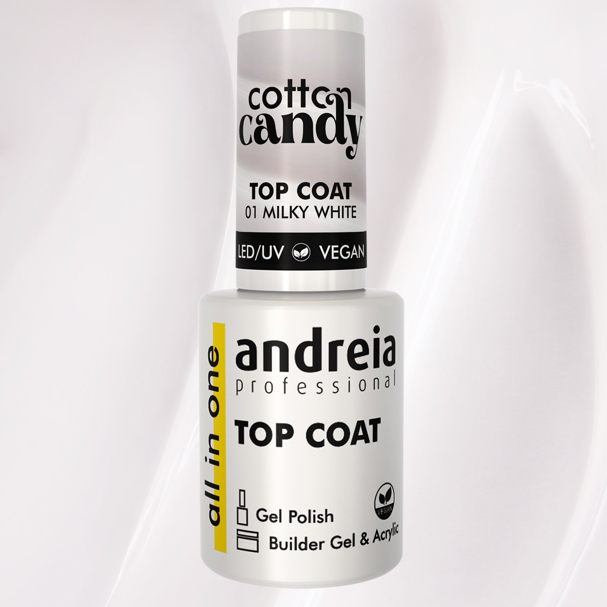 Andreia Professional All In One - Cotton Candy Top Coat - Colour 01 Milky White - Image 3