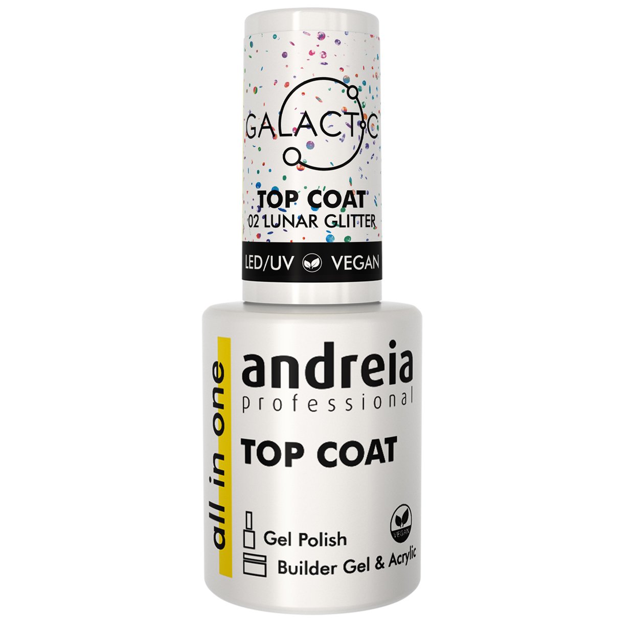 Andreia Professional All In One - Galactic Top Coat Holographic Glitter - Colour 02 Lunar