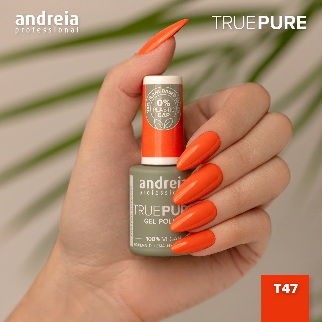 Andreia Professional True Pure - 100% Vegan Hema, Free Gel Polish - T47 Vibrant orange - Image 3