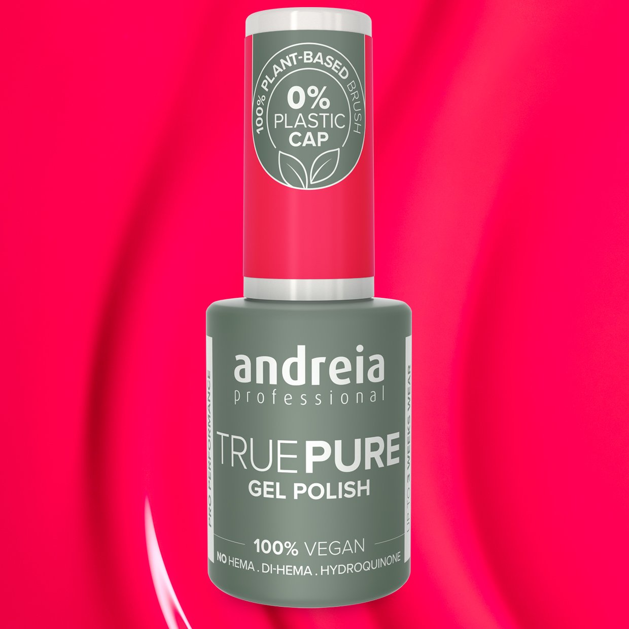 Andreia Professional True Pure – 100% Vegan, Hema Free Gel Polish - T19 Neon Pink - Image 2