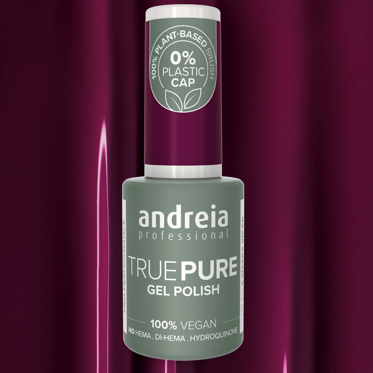Andreia Professional True Pure – 100% Vegan, Hema Free Gel Polish - T41 Aubergine - Image 2