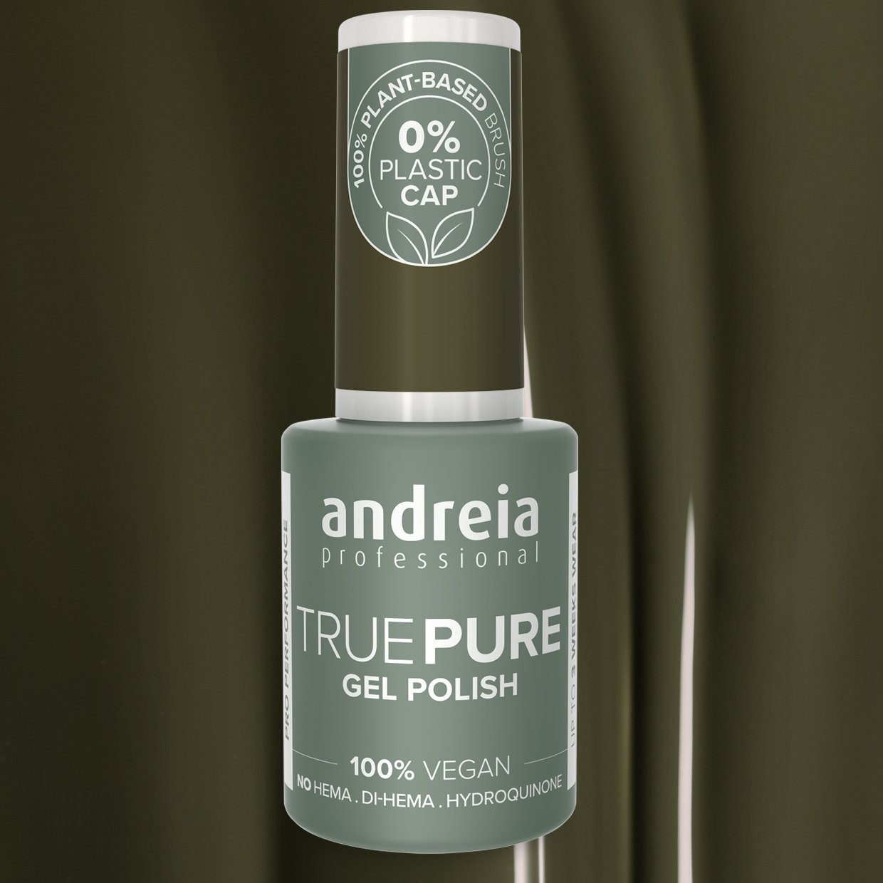 Andreia Professional True Pure – 100% Vegan, Hema Free Gel Polish - T43 Olive Green - Image 2