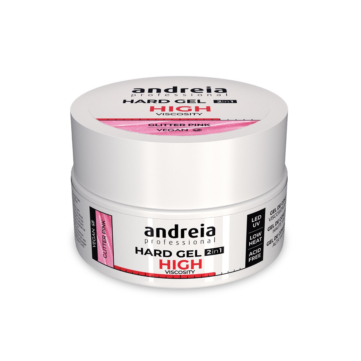 Andreia Professional Hard Gel - High Viscosity - Glitter Soft Pink 22g
