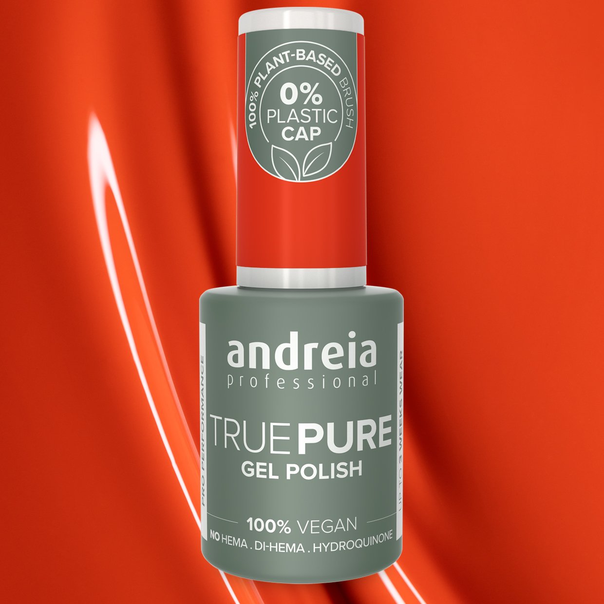Andreia Professional True Pure - 100% Vegan Hema, Free Gel Polish - T47 Vibrant orange - Image 2