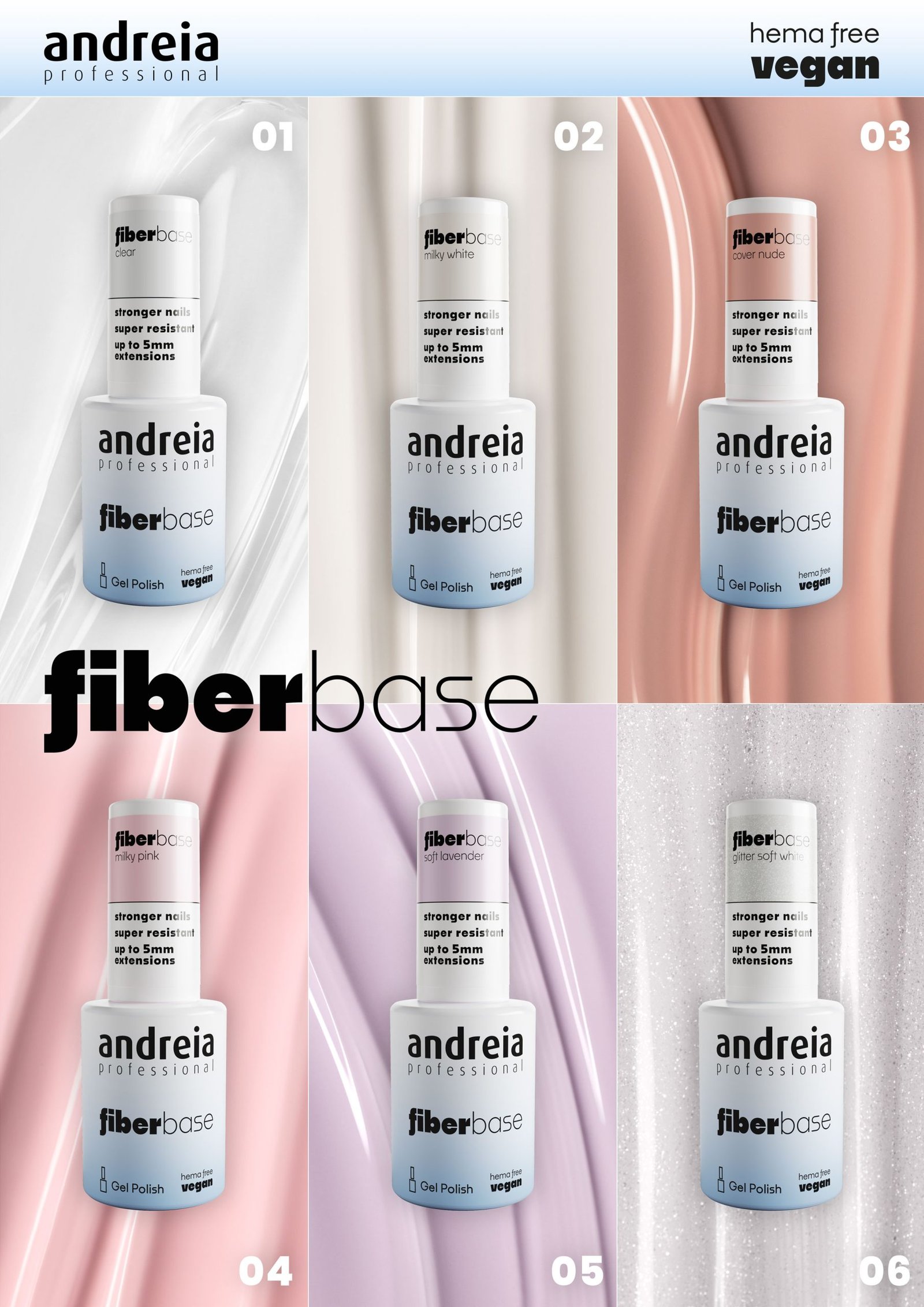 Andreia Professional Gel Polish Fiber Base - 01 Clear - Image 4