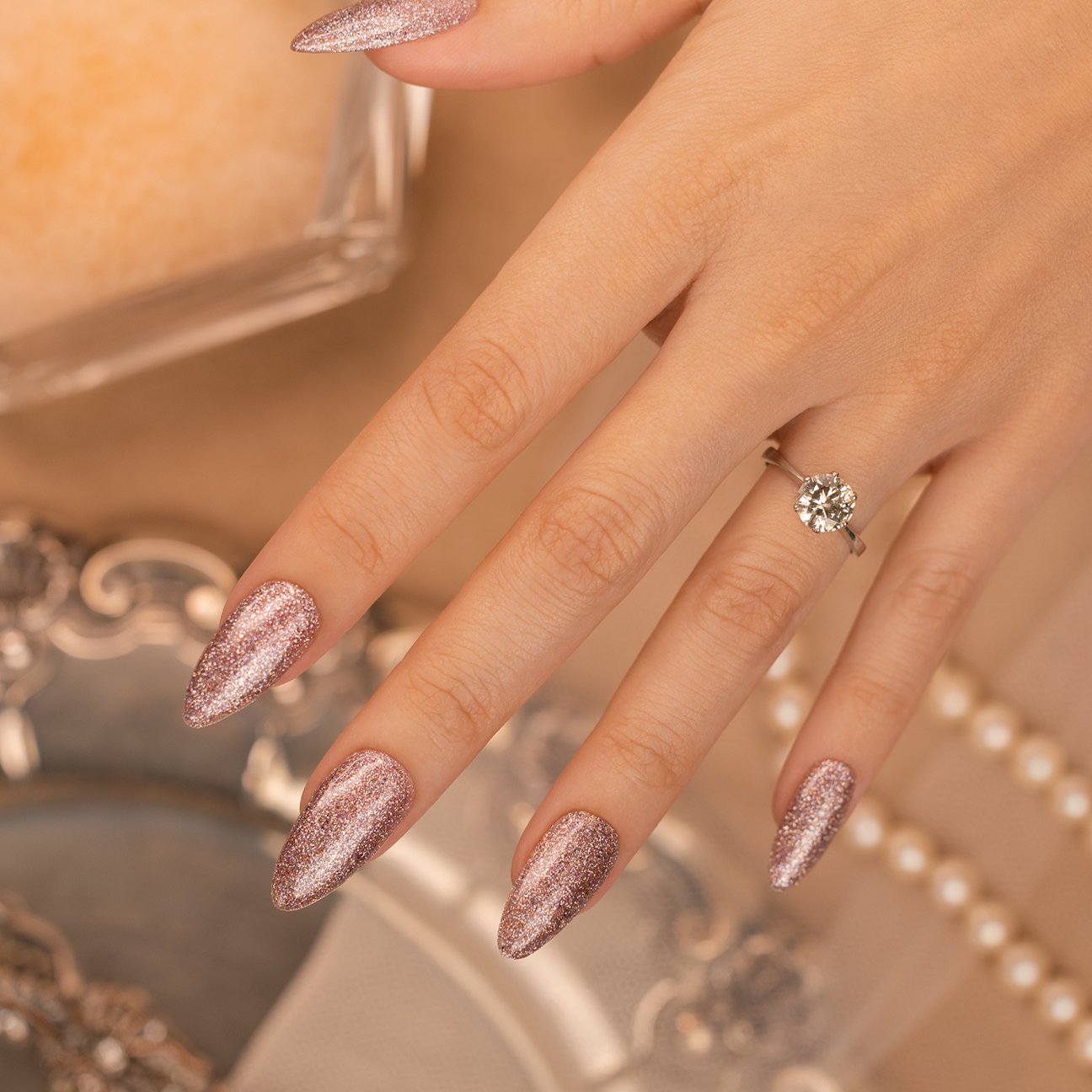 Andreia Professional Nail Gel Polish - I DO - ID1 Pink, Silver and Gold Glitter - Image 2