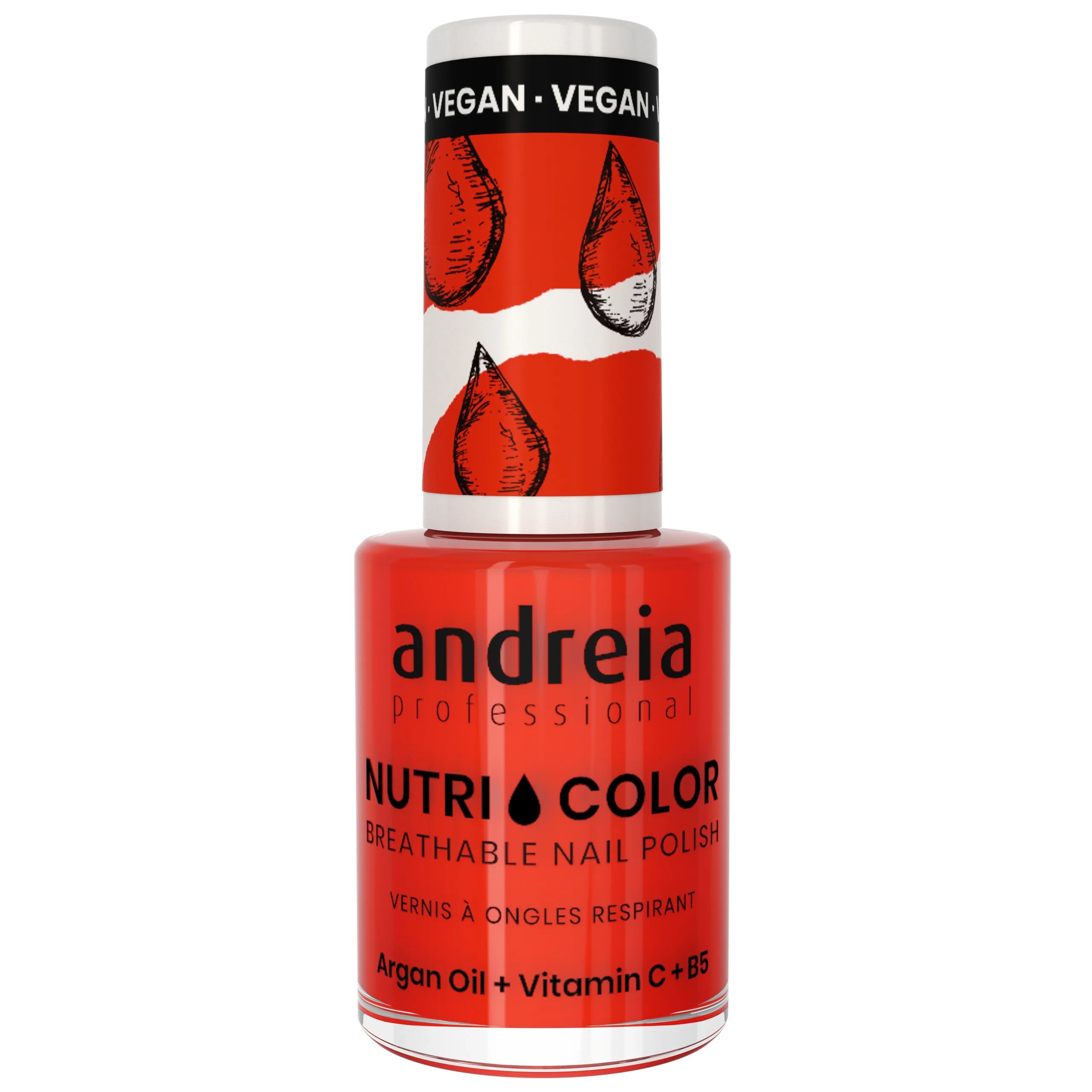 Andreia Professional NutriColor - Breathable Vegan Nail Polish NC16 Red - 10.5ml