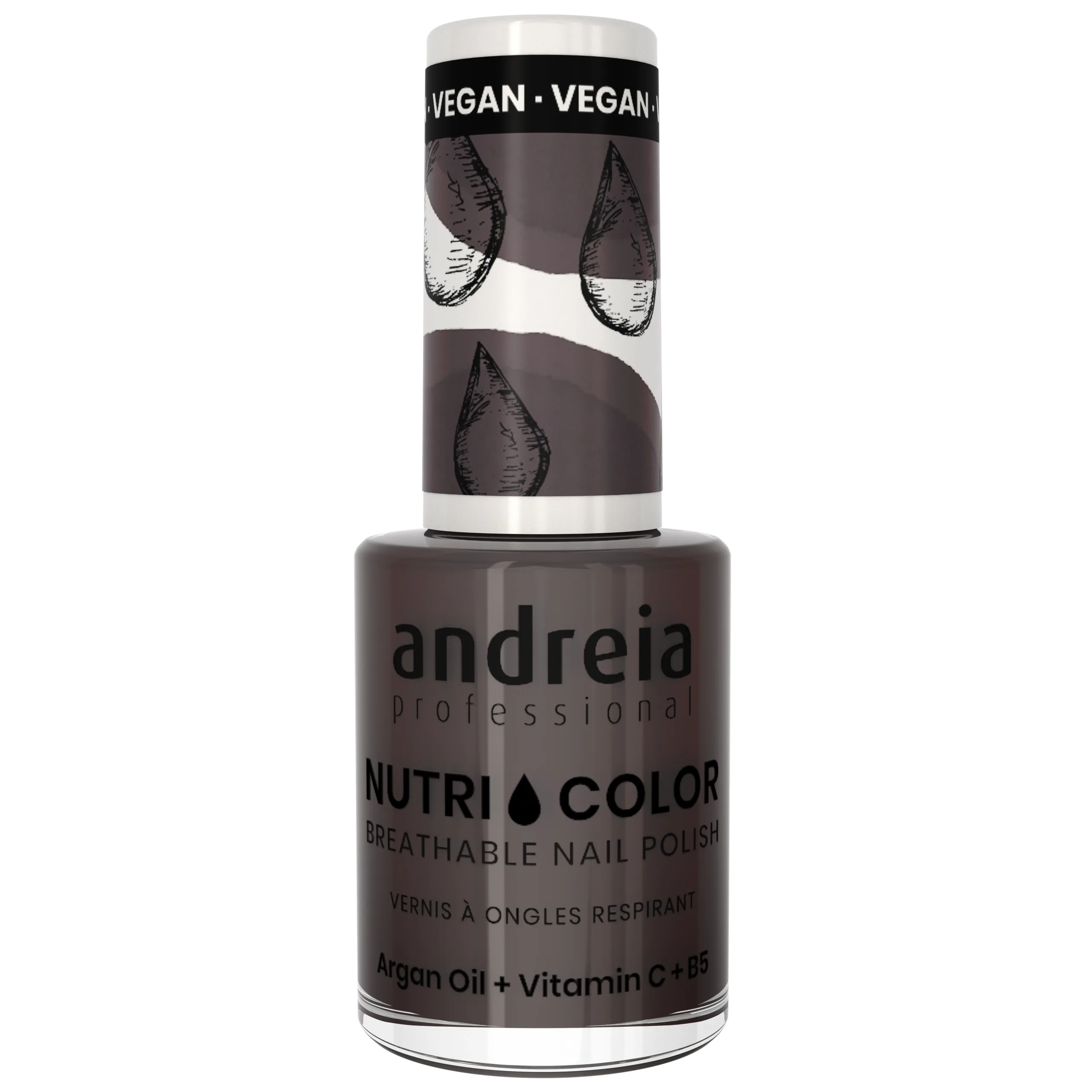 Andreia Professional NutriColor - Breathable Vegan Nail Polish NC25 Dark Grey - 10.5ml