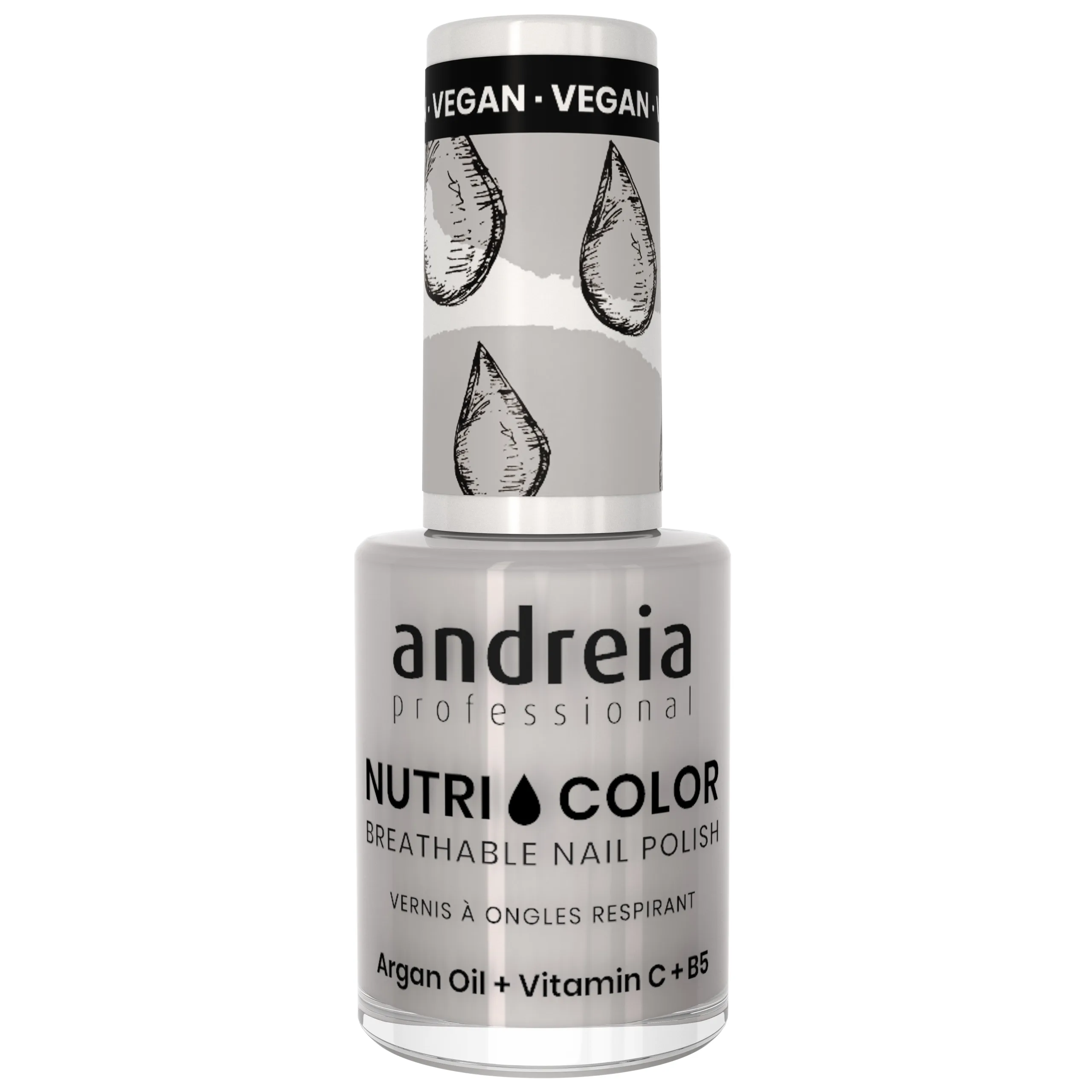 Andreia Professional NutriColor - Breathable Vegan Nail Polish NC3 Grey - 10.5ml