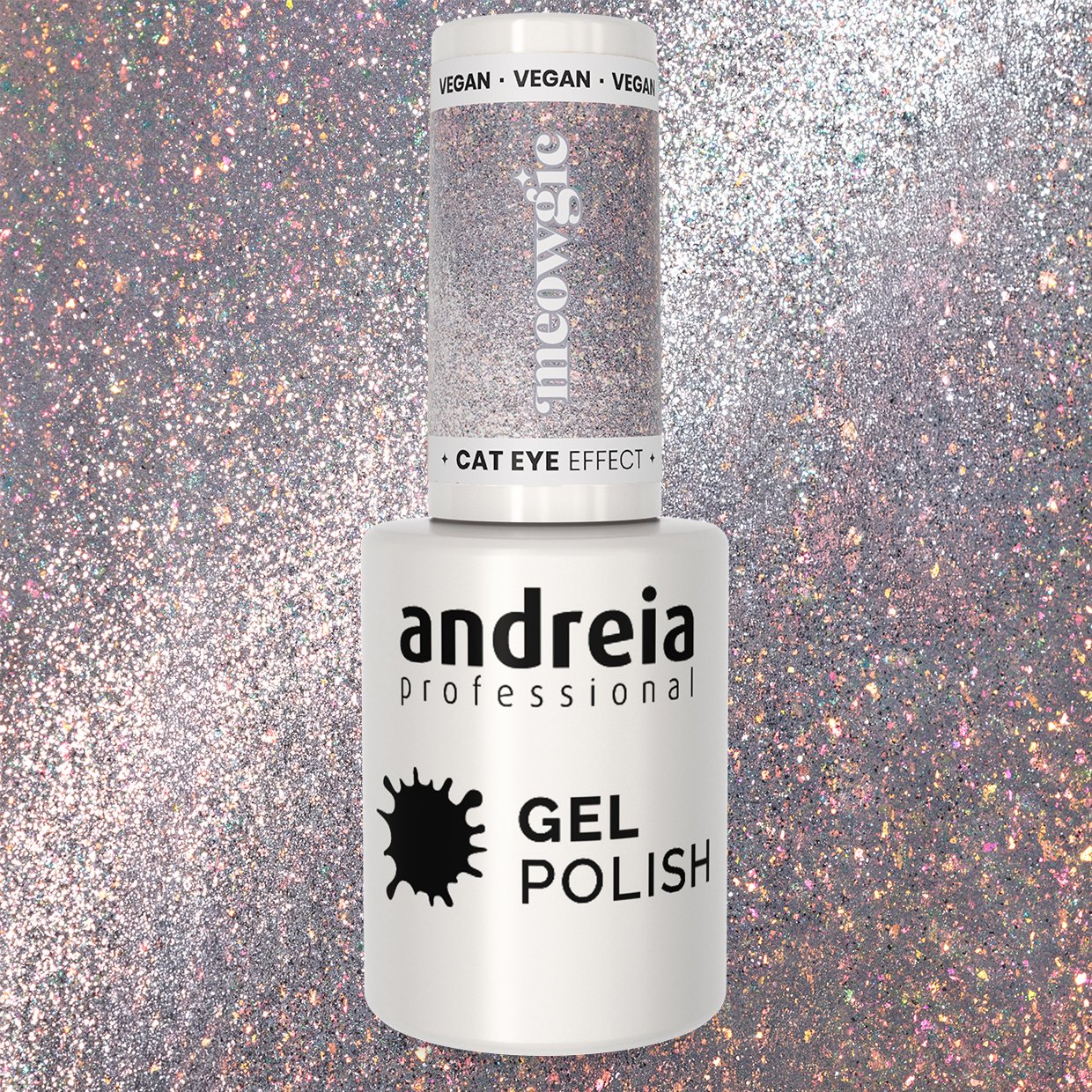 Andreia Professional - Nail Gel Polish - MEOWGIC Cat Eye Effect - MC1 Magnetic Silver Glitter - 10.5ml - Image 3