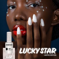 Alternative view of Andreia Professional Gel Polish - Lucky Star Ltd Collection - LS2 Milky white with holographic stars