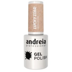 Andreia Professional Gel Polish - Lucky Star Ltd Collection - LS3 Light nude with gold and silver glitters