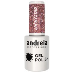 Andreia Professional Gel Polish - Lucky Star Ltd Collection - LS5 Rose gold glitter and holographic glitters