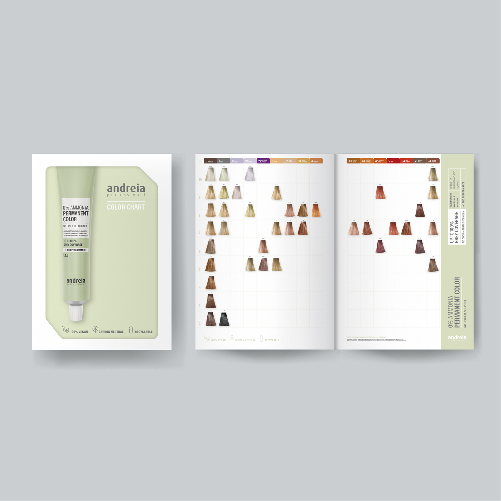 Andreia Professional Colour Chart - 0% AMMONIA PERMANENT COLOUR