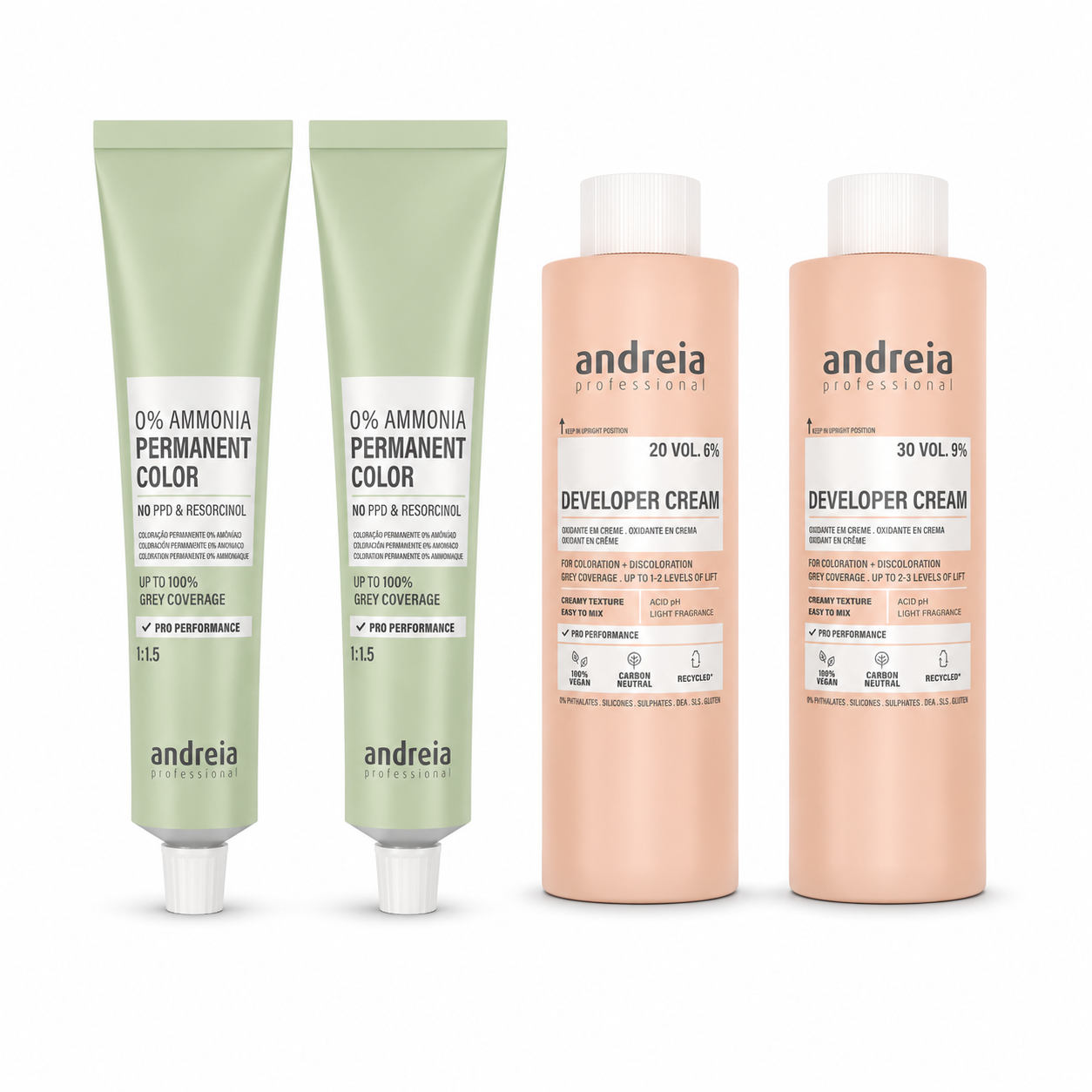 Andreia Professional 0% Ammonia Permanent Colour 1:1.5 - Intro Bundle - 30% off - RRP £20.60