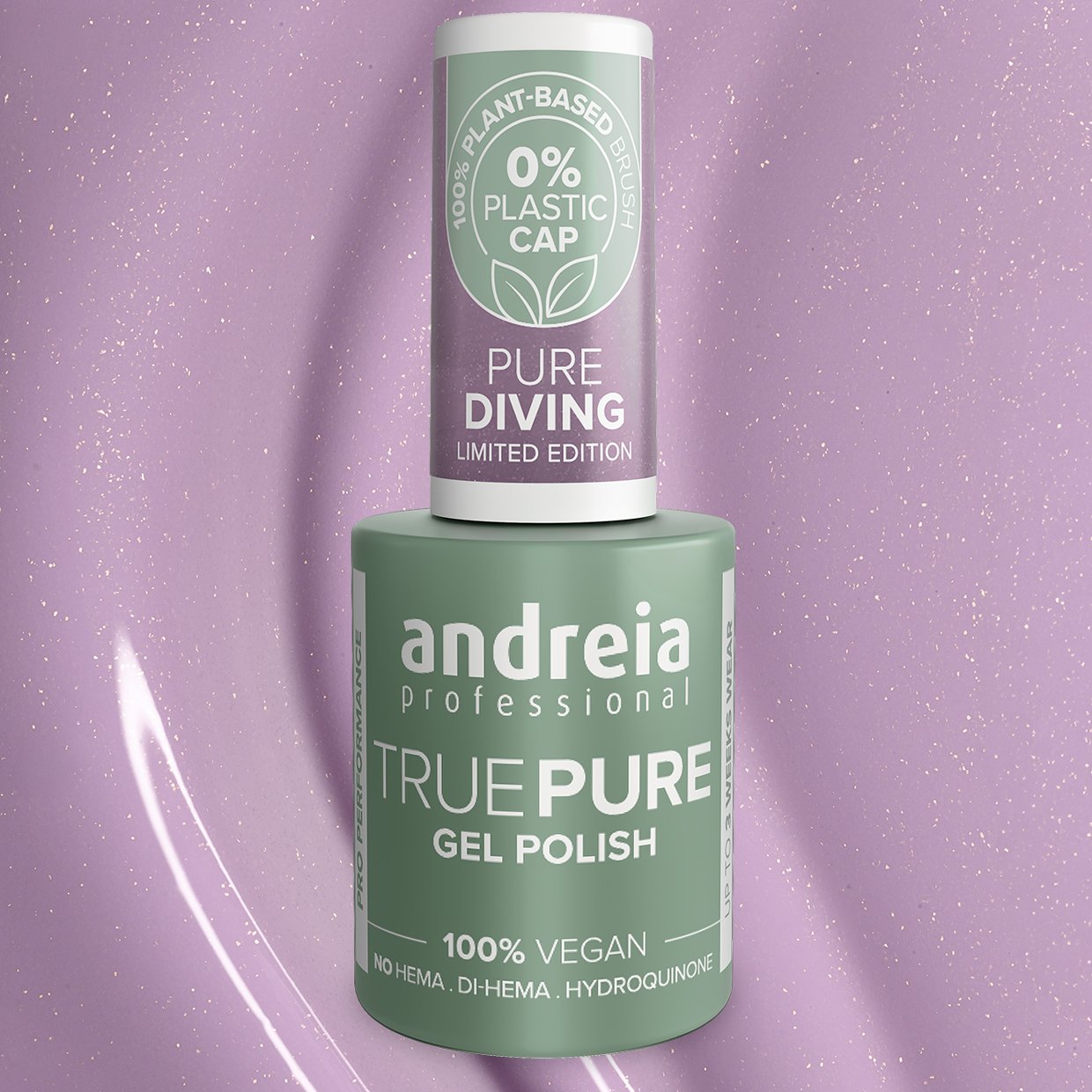 Andreia Professional - True Pure Hema Fee Gel Polish - Pure Diving Ltd Collection - PV2 Lilac with a soft shimmer - Image 3