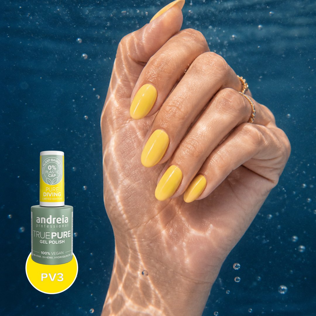 Andreia Professional - True Pure Hema Fee Gel Polish - Pure Diving Ltd Collection - PV3 Vibrant Yellow - Image 2