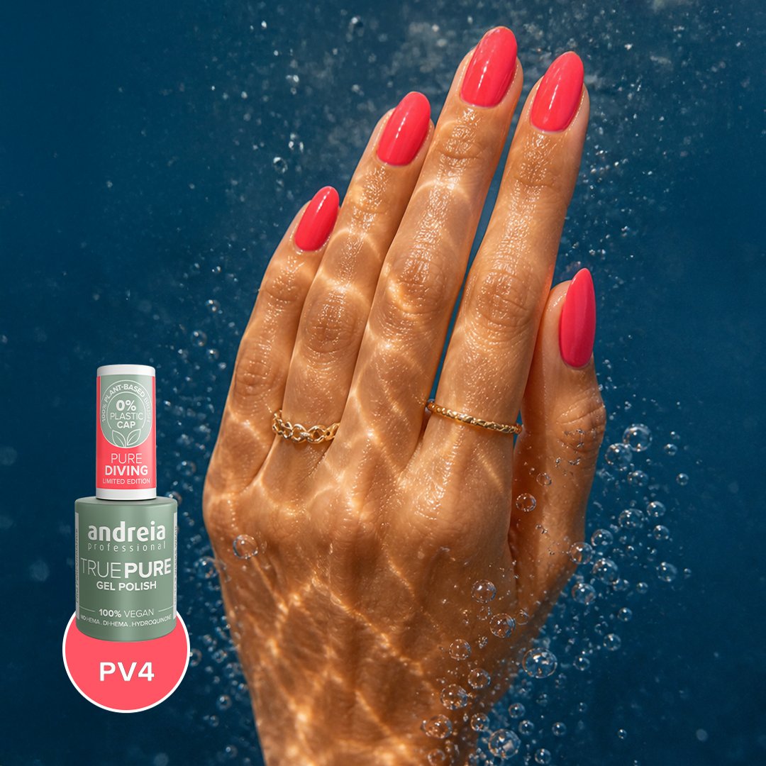 Andreia Professional - True Pure Hema Fee Gel Polish - Pure Diving Ltd Collection - PV4 Intense Coral - Image 2