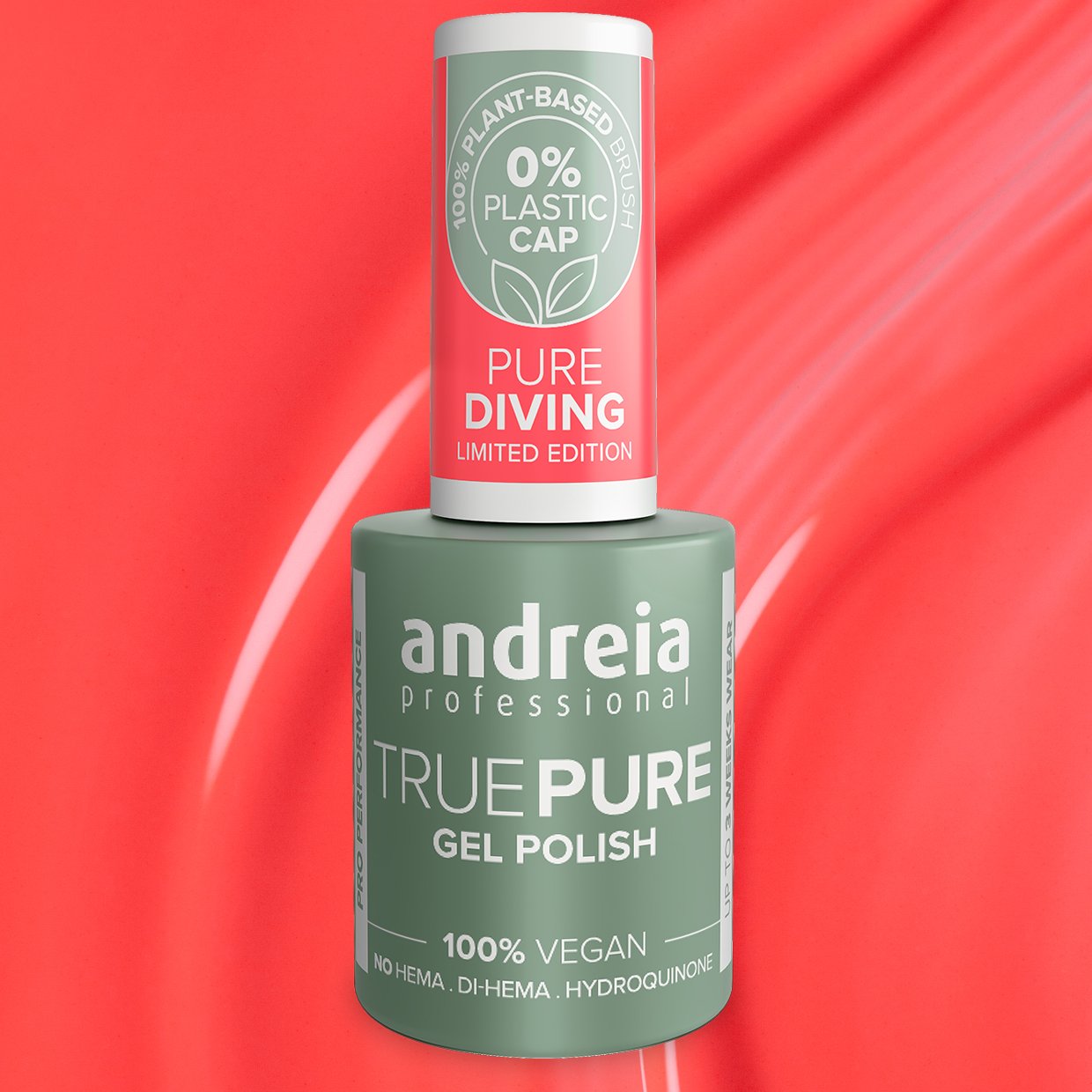 Andreia Professional - True Pure Hema Fee Gel Polish - Pure Diving Ltd Collection - PV4 Intense Coral - Image 3