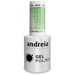 Andreia Professional Gel Polish Cat Eye Effect - Meow Sunset - MW2 Magnetic Light Green Glitter with Silver Shimmer