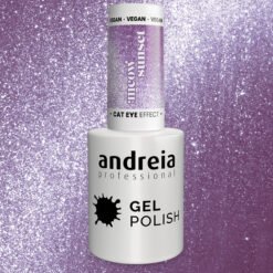 Andreia Professional Gel Polish Cat Eye Effect - Meow Sunset - MW4 Magnetic Light Lilac Glitter with Silver Shimmer - Image 3