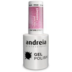 Andreia Professional Gel Polish Cat Eye Effect - Meow Sunset - MW5 Magnetic Light Pink Glitter with Silver Shimmer