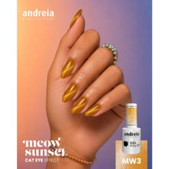 Alternative view of Andreia Professional Gel Polish Cat Eye Effect - Meow Sunset - MW3 Magnetic Honey Yellow Glitter with Golden Shimmer