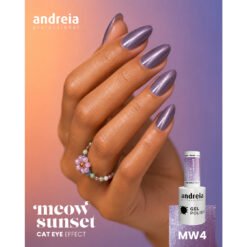 Alternative view of Andreia Professional Gel Polish Cat Eye Effect - Meow Sunset -MW4  Magnetic Light Lilac Glitter with Silver Shimmer