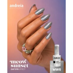 Alternative view of Andreia Professional Gel Polish Cat Eye Effect - Meow Sunset - MW6 Magnetic Silver Glitter with Silver Shimmer