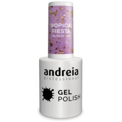 Andreia Professional Gel Polish - Tropical Fiesta Ltd Collection - TR3 Translucent Purple with Gold Foil