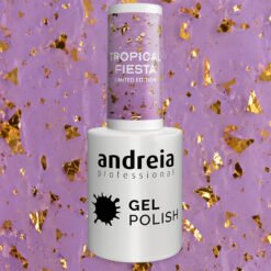 Andreia Professional Gel Polish - Tropical Fiesta Ltd Collection - TR3 Translucent Purple with Gold Foil - Image 3