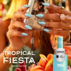 Alternative view of Andreia Professional Gel Polish - Tropical Fiesta Ltd Collection - TR5 Holographic Blue with Purple reflections