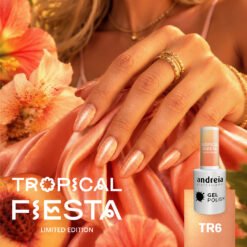 Alternative view of Andreia Professional Gel Polish - Tropical Fiesta Ltd Collection - TR6 Metallic Golden Peach with a Satin Shimmer