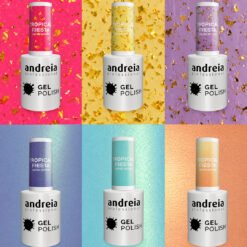 Andreia Professional Gel Polish - Tropical Fiesta Limited Collection - Set of 6 Colours + Free Mini Stand