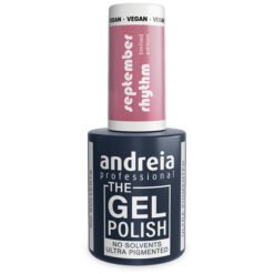 Andreia Professional - The Gel Polish - Solvent Free Gel - September Rhythm Ltd Collection - Colour SR3 Dusty Rose with Subtle Multicoloured Glitter - 10.5ml