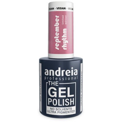 Andreia Professional - The Gel Polish - Solvent Free Gel - September Rhythm Ltd Collection - Colour SR3 Dusty Rose with Subtle Multicoloured Glitter - 10.5ml